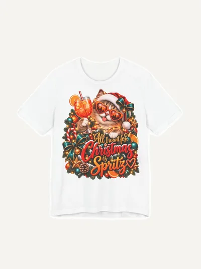 Shirt Weihnachten Katze mit Spritz, T-Shirt