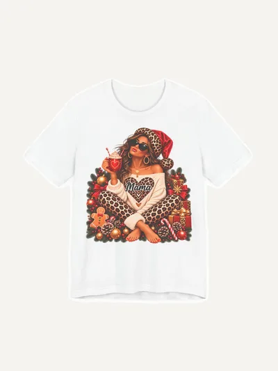 Mama Weihnachtsshirt Leopard, T-Shirt