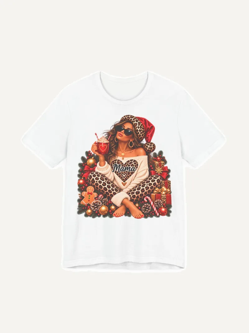 Mama Weihnachtsshirt Leopard