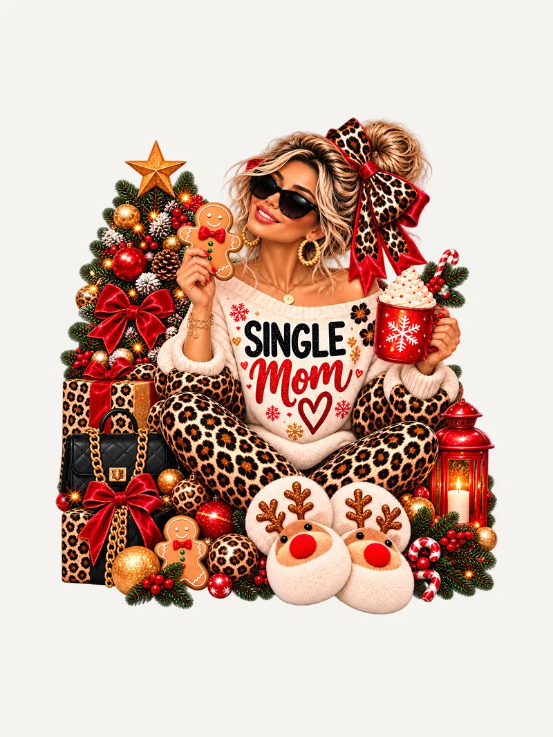 Single Mom Shirt Weihnachten, Ansicht 3