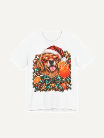Shirt Weihnachten Hund mit Spritz, T-Shirt