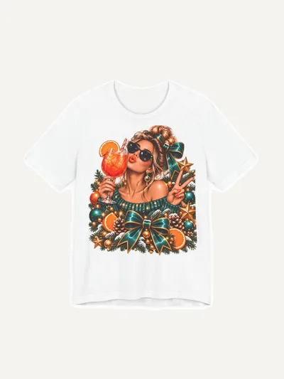 Shirt Weihnachten Frau mit Spritz, T-Shirt