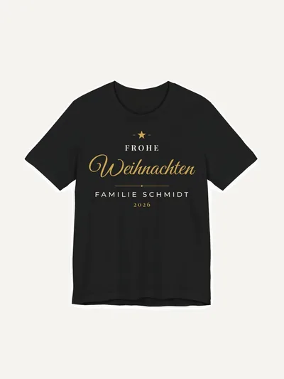 Weihnachtsshirt Familie personalisiert mit Namen und Jahr, T-Shirt