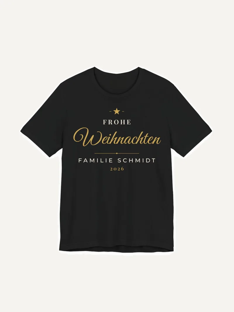 Weihnachtsshirt Familie personalisiert mit Namen und Jahr