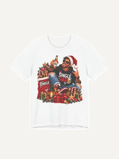 Single Dad Weihnachtsshirt mit Bier, T-Shirt