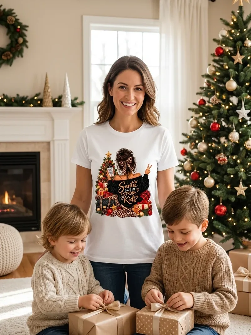 Santa gave me strong Kids Shirt, Motiv im Detail