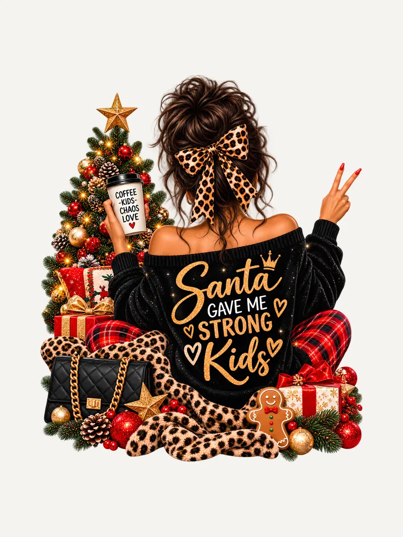 Santa gave me strong Kids Shirt, Ansicht 3