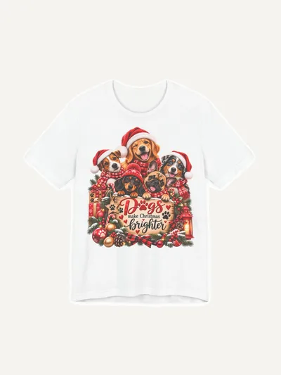 Dogs make Christmas brighter Shirt, T-Shirt
