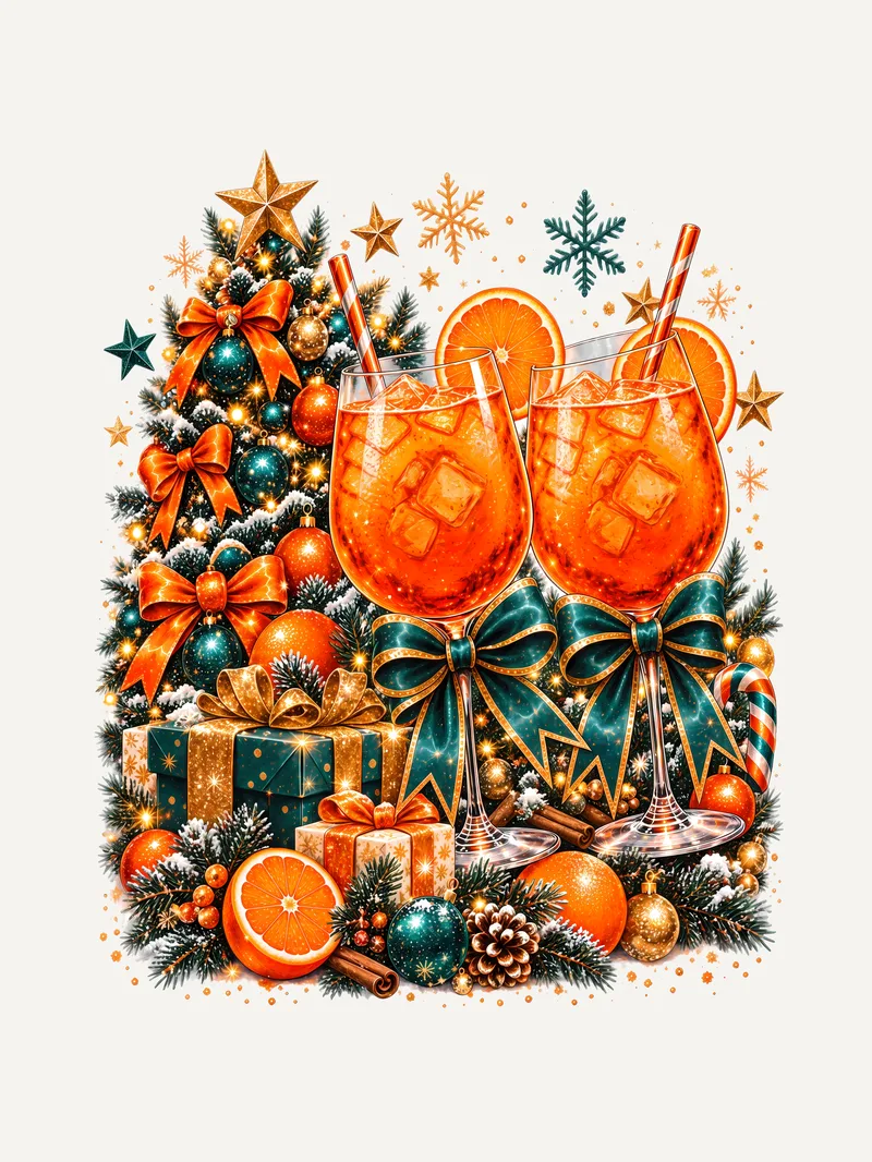Shirt Weihnachten Spritz mit Weihnachtsbaum und Orangen, Ansicht 3