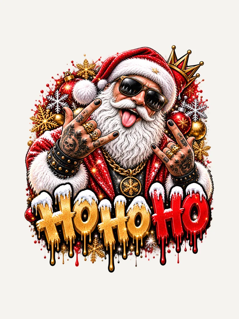 Ho Ho Ho Santa Shirt, Motiv im Detail