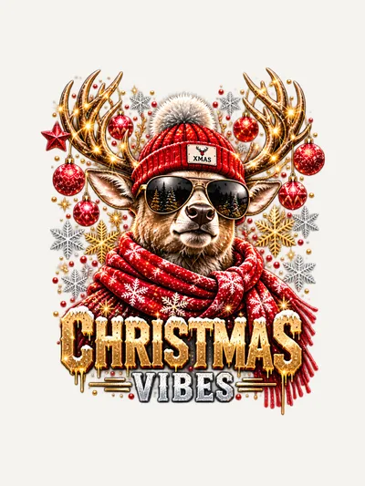 Christmas Vibes Hirsch Shirt, T-Shirt