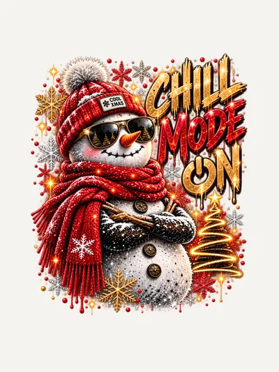 Chill Mode On Schneemann Shirt, T-Shirt