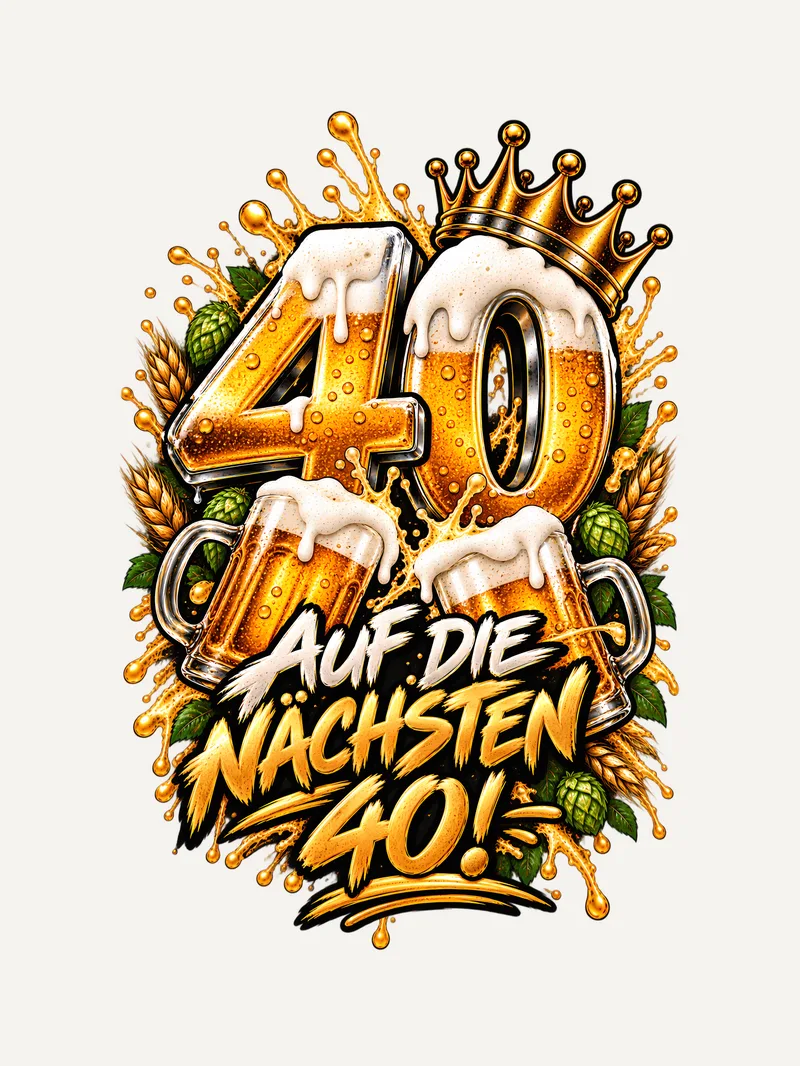 Shirt zum 40 Geburtstag Männer, Motiv im Detail