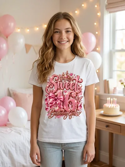 Shirt Sweet 16 Birthday Girl, T-Shirt
