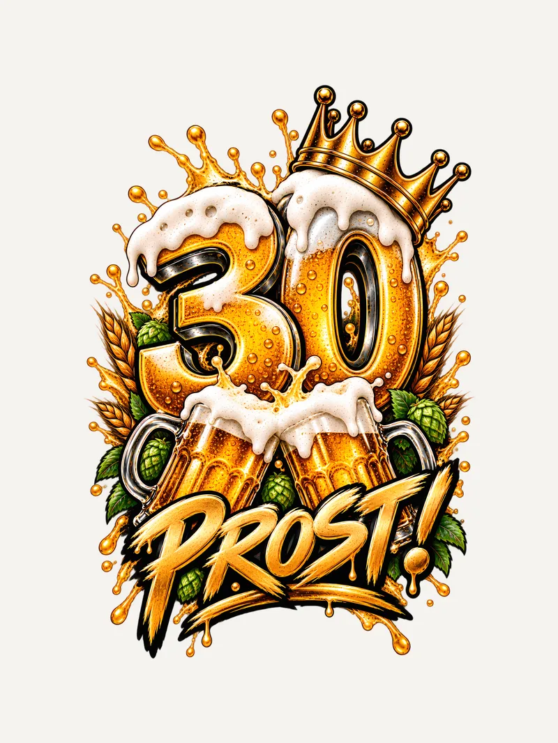 Shirt zum 30 Geburtstag Männer, Motiv im Detail