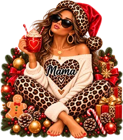 Mama Weihnachtsshirt Leopard