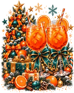 Shirt Weihnachten Spritz mit Weihnachtsbaum und Orangen